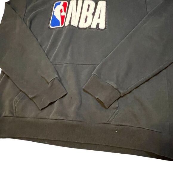 NBA Logo Hoodie Men's Size XL Big Logo Warped Embroidery Black Pullover Hoodie - Picture 3 of 8
